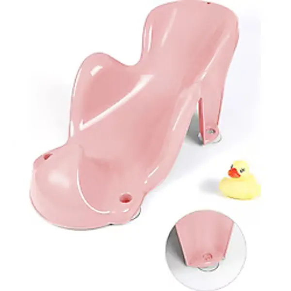 Meleni Baby Vakum Tabanlı Bebek Yıkama Banyo Aparatı - Bebek Yıkama Koltuğu Küvet Oturağı - Pembe