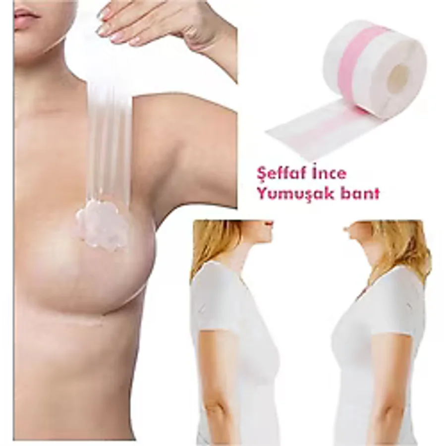 Melien 5 Metre Görünmez Push Up Göğüs Meme Dikleştirici Kaldırıcı Kaldırma Ped Su Geçirmez Bandı Tekstil