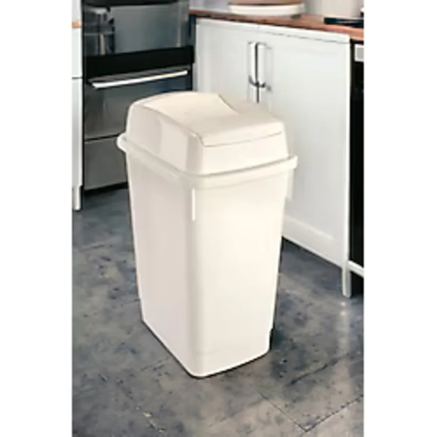 Melkan Home Beyaz Banyo Çöp Kovası 27 Litre Çift Taraf Itme Kapaklı Çöp Kovası Atık Kutusu Cafe Otel Çöp Kovası