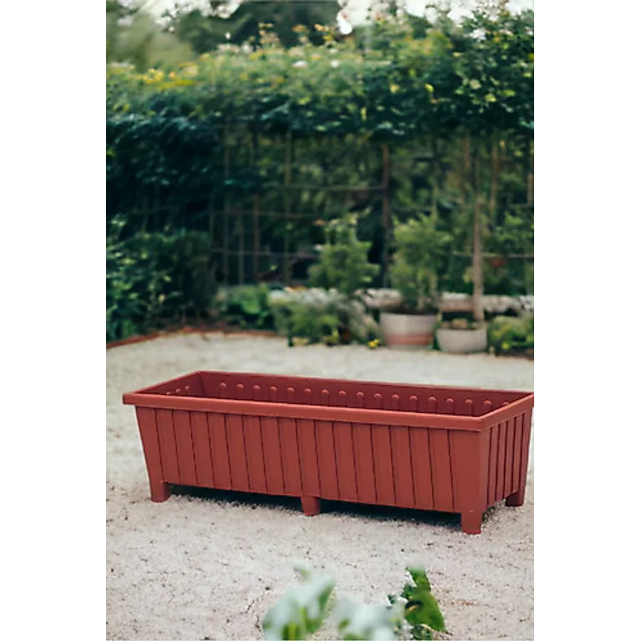 Melkan Home Dekoratif Balkon Saksısı 26 Litre 6 Ayaklı Cafe Otel Saksı Büyük Saksı Kahverengi 26X75X21 cm