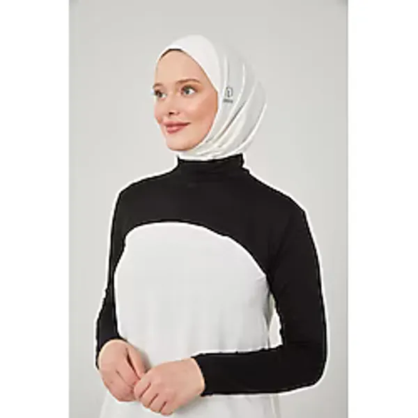 Melodi Scarf Kadın Tesettür Balıkçı Yakalı Boyunluklu Kolluk Bolero Siyah