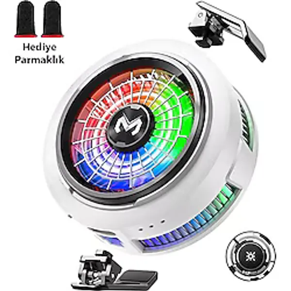 Memo CX20 Ios Android Soğutucu 20W Manyetik Rgb Telefon Soğutucu -anında Hızlı Soğutma,sessiz Fan Soğutma - Beyaz