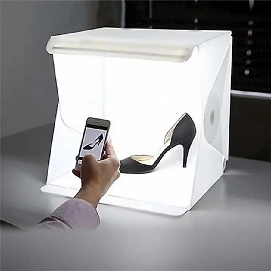 Mena Rise Mini Stüdyo LED Işıklı 20X20 cm Ürün Fotoğraf Çekim Çadırı - Ahşap - 20 x 20 cm