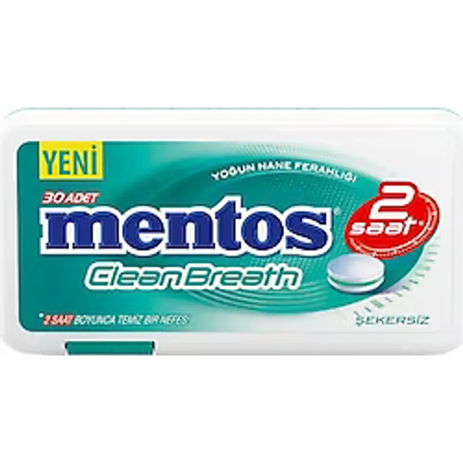 Mentos Clean Breath 2 Saat Yoğun Nane Aromalı 21 gr Kutu Şekerleme