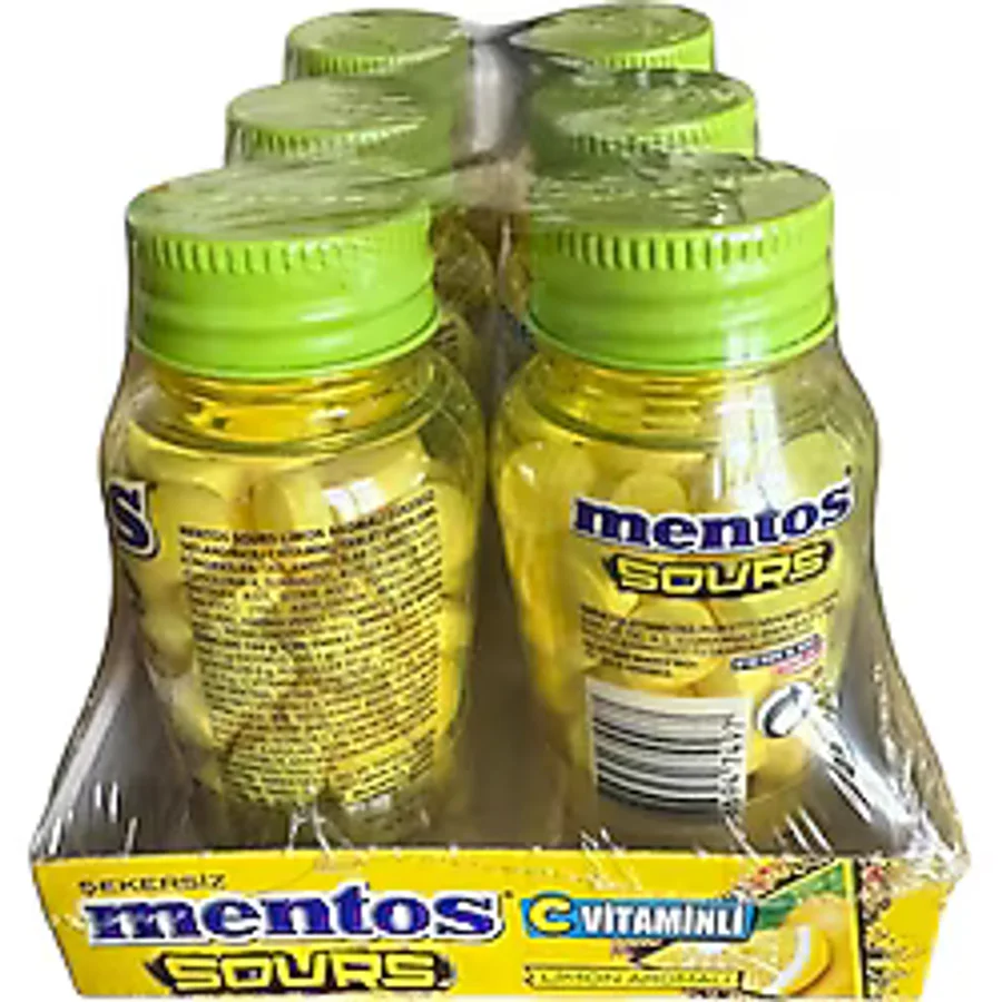 Mentos Sours C Vitaminli Limonlu Sakız 49 G 6 Adet