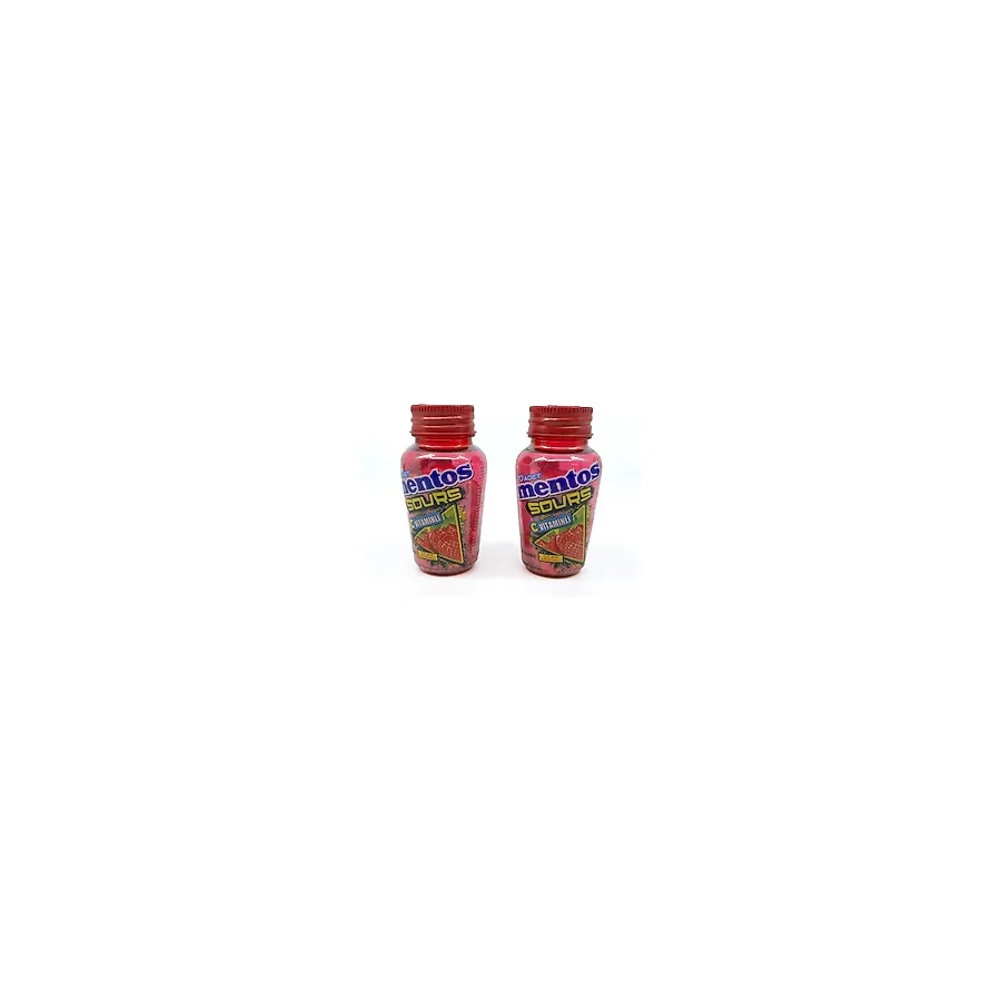 Mentos Sours Şekersiz Tatlandırıcılı C Vitaminli Çilek Aromalı Tablet Şekerleme 49GR x 2 Adet - 49 gr