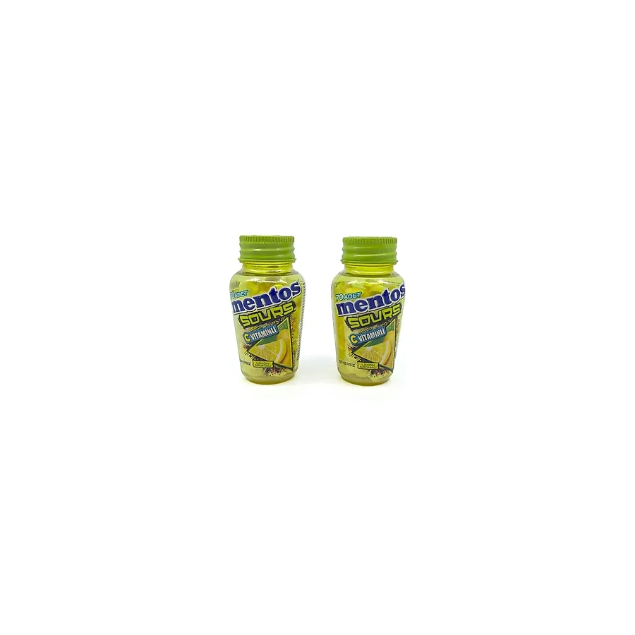 Mentos Sours Şekersiz Tatlandırıcılı C Vitaminli Limon Aromalı Tablet Şekerleme 49GR x 2 Adet - 49 gr