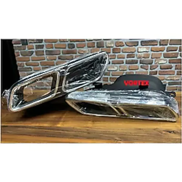 Mercedes - Arka Egzoz Ucu Set C63 Gümüş Renk W205 2014