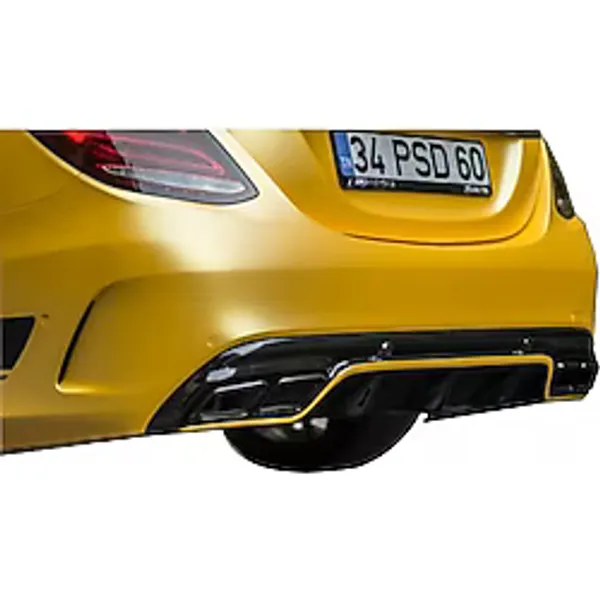 Mercedes C Serisi W205 (2015-2018) Arka Tampon Eki - Difüzör (Plastik)