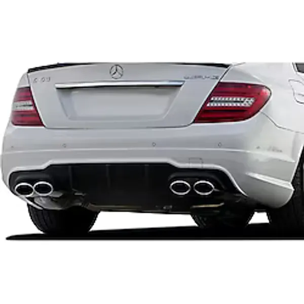 Mercedes C Uyumlu Serisi W204 (2012-2014) Makyajlı Arka Tampon Eki - Difüzör (Plastik)