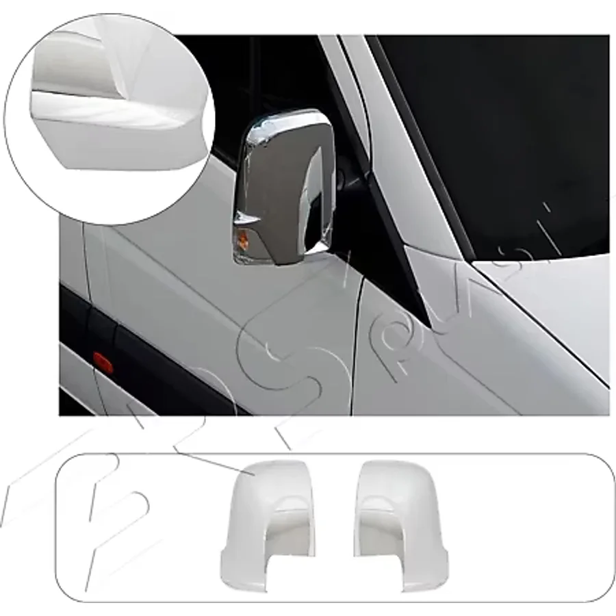 Mercedes Sprinter W907 Uyumlu 2018 Ve Üzeri Krom Ayna Kapağı 2 Parça Paslanmaz Çelik