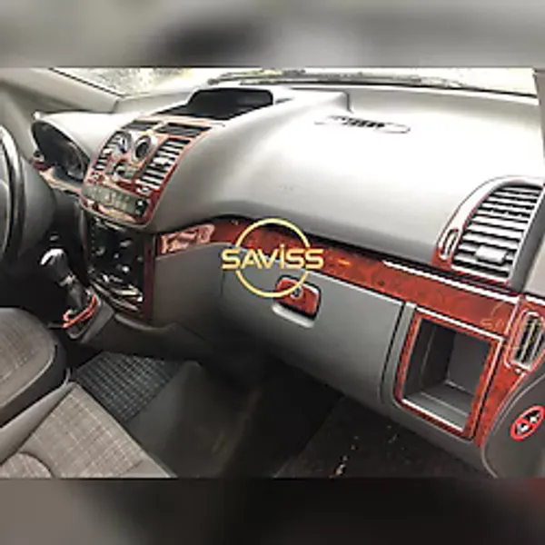 Mercedes Vito uyumlu Gül desenli Maun Full Set,Torpido Konsol Kaplama , Maun Kaplama (Gül desenli)
