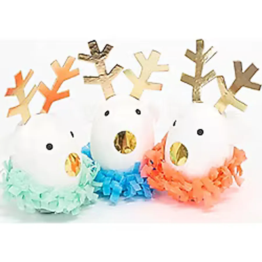 Meri Meri - Festive Reindeer Surprise Balls - Ren Geyiği Sürpriz Topları - 3'lü