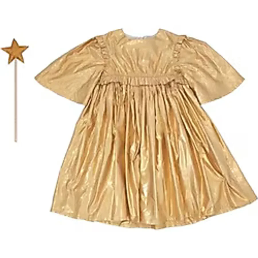 Meri Meri - Gold Angel Dress Age 5-6 - Altın Melek Elbise 5-6 Yaş