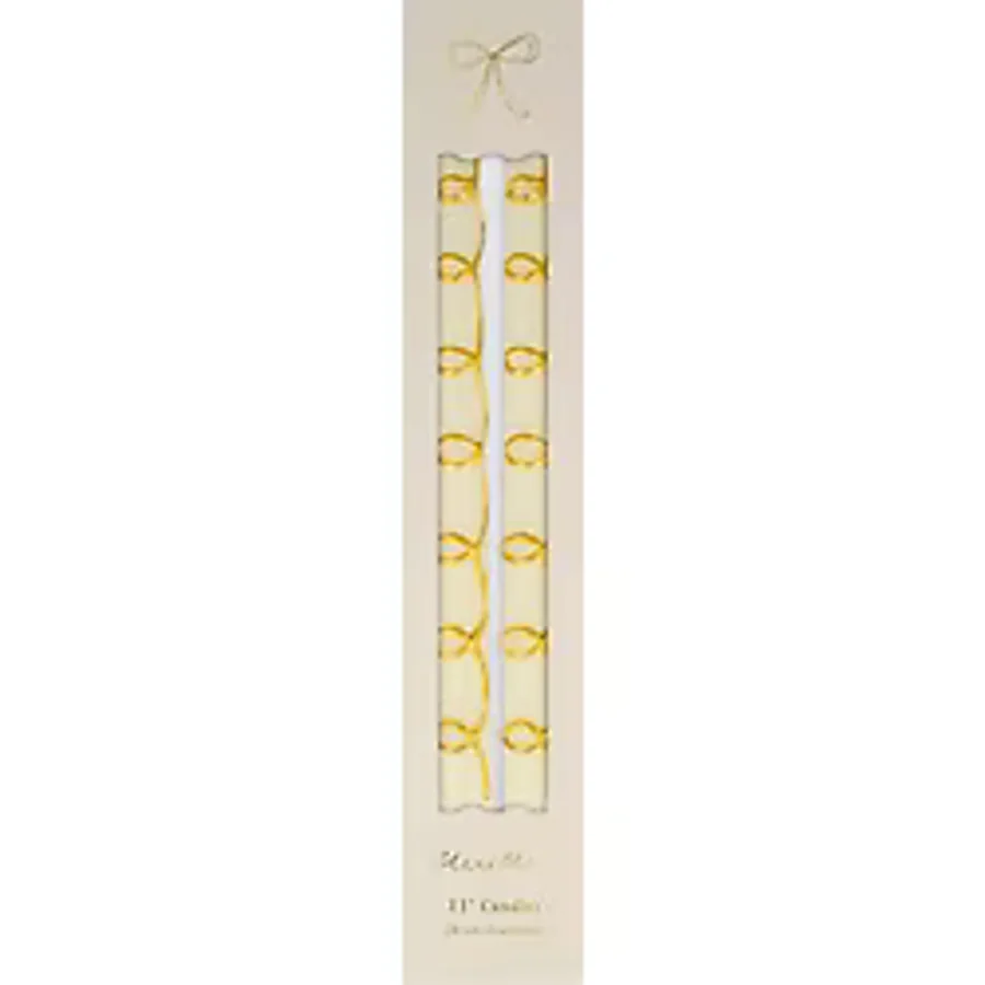 Meri Meri - Gold Swirl Taper Candles - Altın Kıvrımlı Mumlar (2'li)