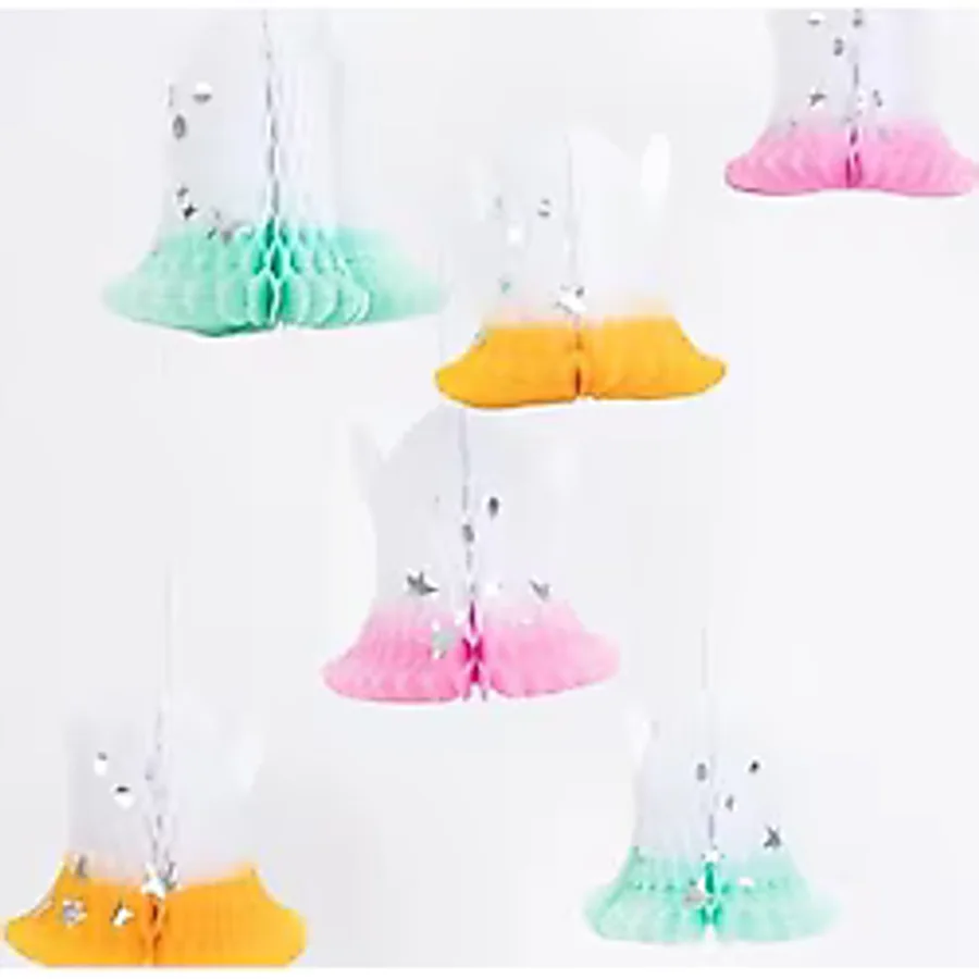 Meri Meri - Ombre Ghost Hanging Decorations - Neon Detaylı Hayalet Asılan Süsler (6'lı)