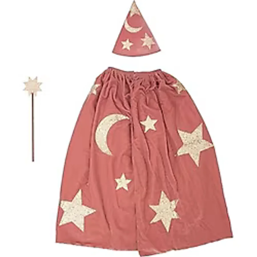 Meri Meri - Pink Velvet Wizard Costume - Pembe Büyücü Kostümü