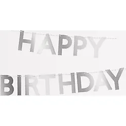 Meri Meri - Tırtıklı Gümüş Happy Birthday Asılan Süs