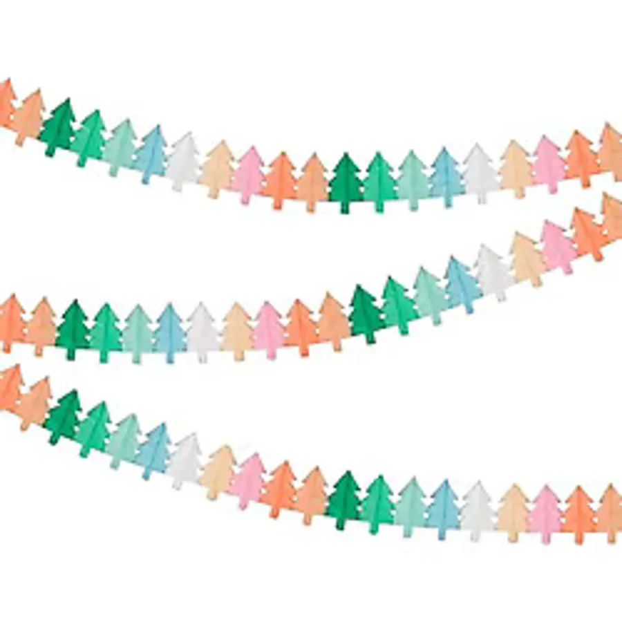 Meri Meri - Tissue Paper Christmas Tree Garlands - Yeni Yıl Ağacı Asılan Süs