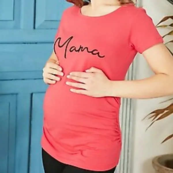 Merjan Mama Nakışlı Hamile Kısa Kol Tişört