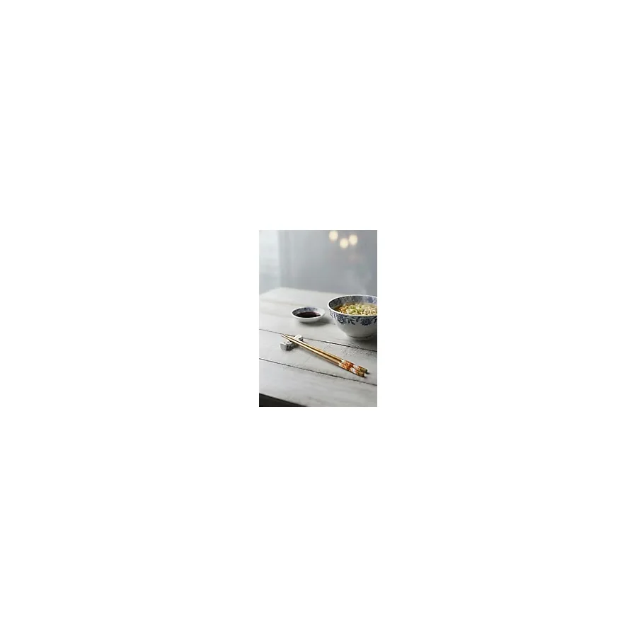 Mermer Desenli Lüks Bambu Yemek Çubuğu -Uzak Doğu Mutfağı İçin Estetik ve Modern Chopstick Turuncu