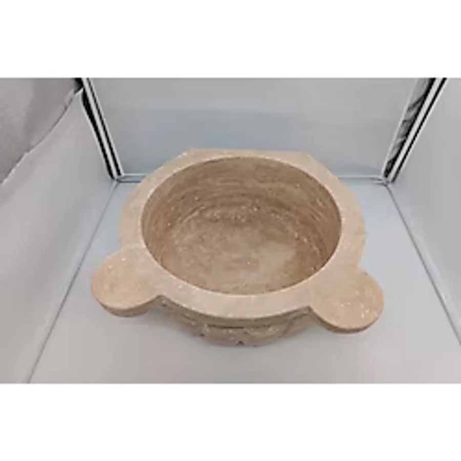 Mermery Traverten Mermer Kavun Dilim Düz Model Kurna Hamam