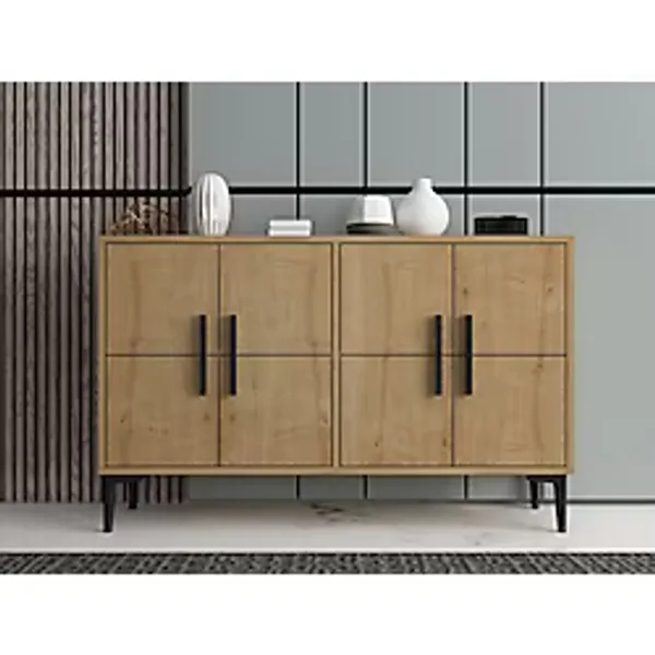 Mert Sert Mobilya Lavel 120CM Konsol, Tv Sehpası, Tv Ünitesi, Kahve Köşesi, Banyo Dolabı, Çok Amaçlı Dolap,ayakkabılık - Meşe