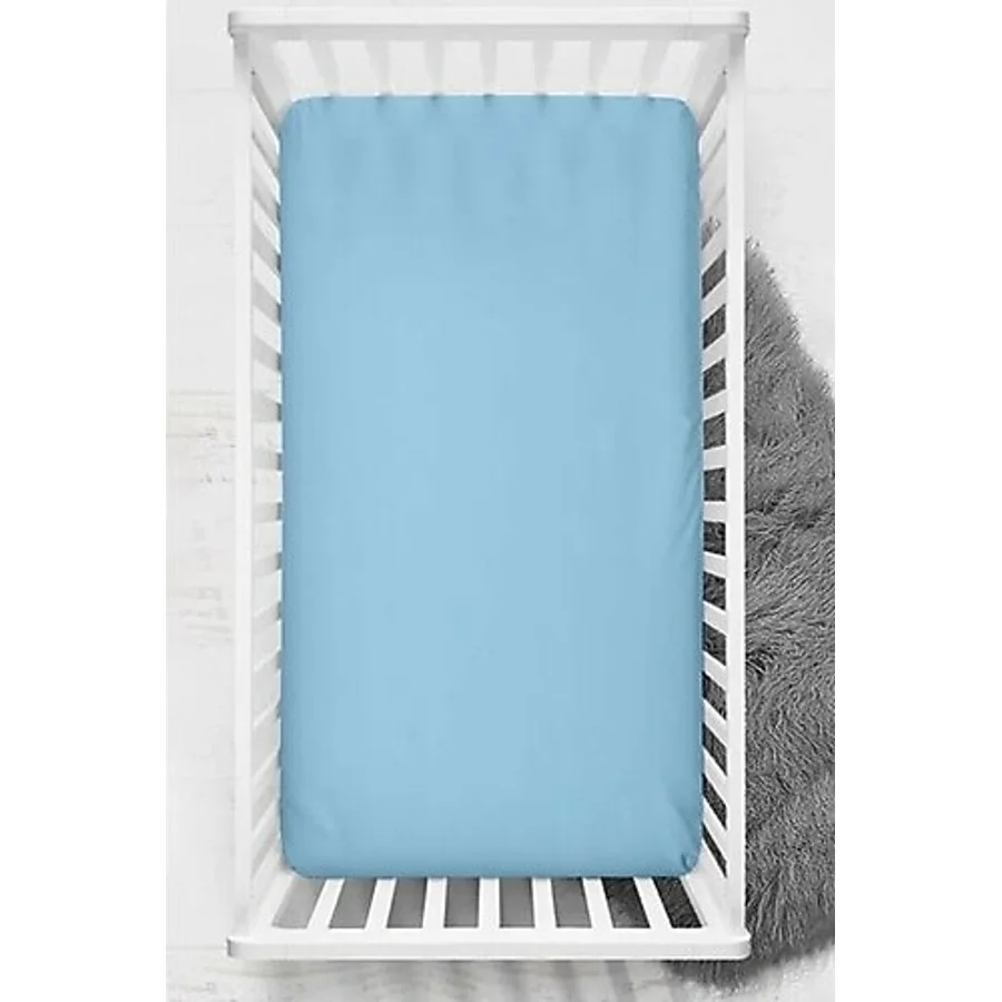 Mertim Süprem Penye Lastikli Bebek Çarşafı 60x120 - 60 x 120 cm - Açık Mavi