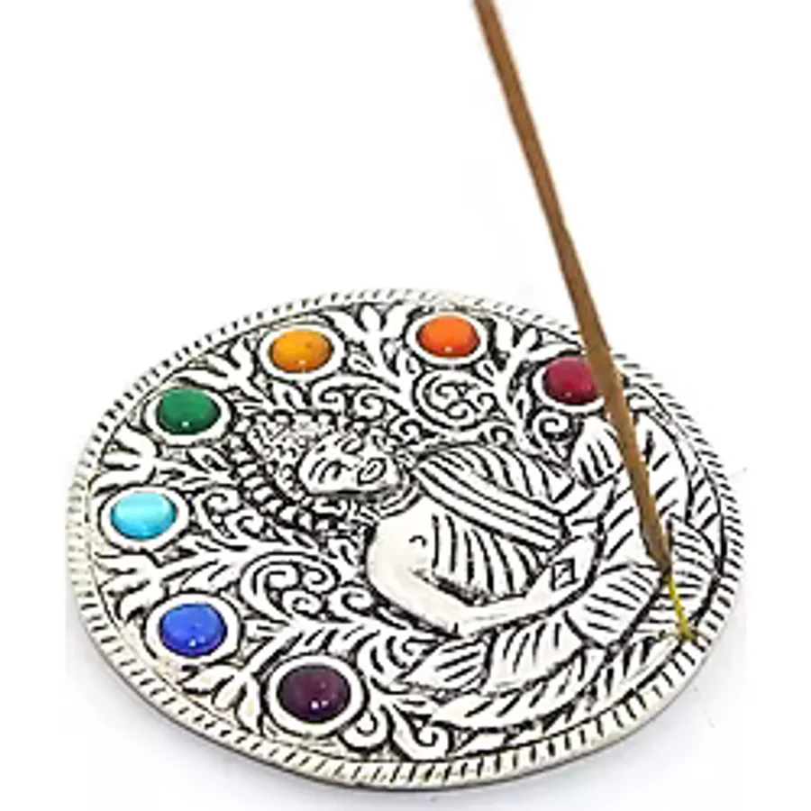 Metal 7 Çakra ( Chakra ) Buda Tütsülük