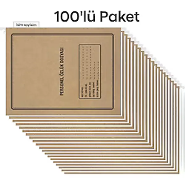 Metal Askılı Personel Özlük Dosyası 4 Yapraklı (100 lü Paket 4 Sayfa)