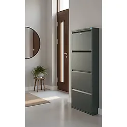 Metal Ayakkabılık 4 Lü Antrasit Kilitli Model Antrasit