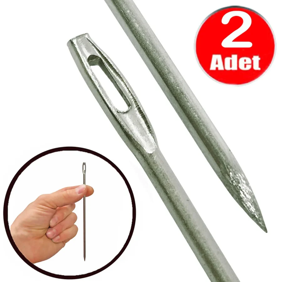 Metal Çuvaldız 15Cm Yorgan İğnesi No7 Kalın Dikiş İğne Mil Tığ -2 Adet