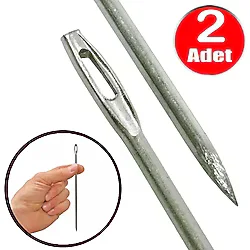 Metal Çuvaldız 15Cm Yorgan İğnesi No7 Kalın Dikiş İğne Mil Tığ -2 Adet