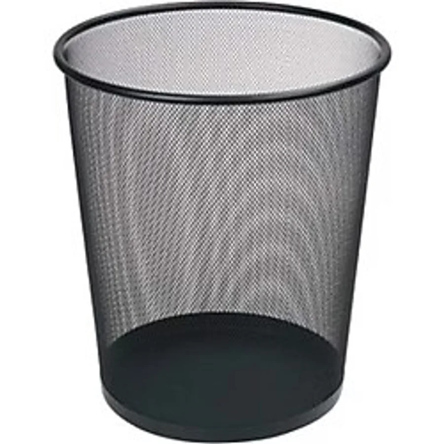 Metal File Tel Çöp Kovası Siyah Büyük Boy