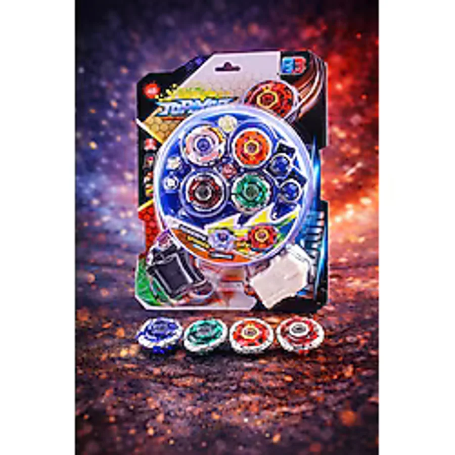Metal Fusion Tornado Clash 5D Arenalı 4'Lü Beyblade Oyuncak Seti Çift Fırlatıcılı Set