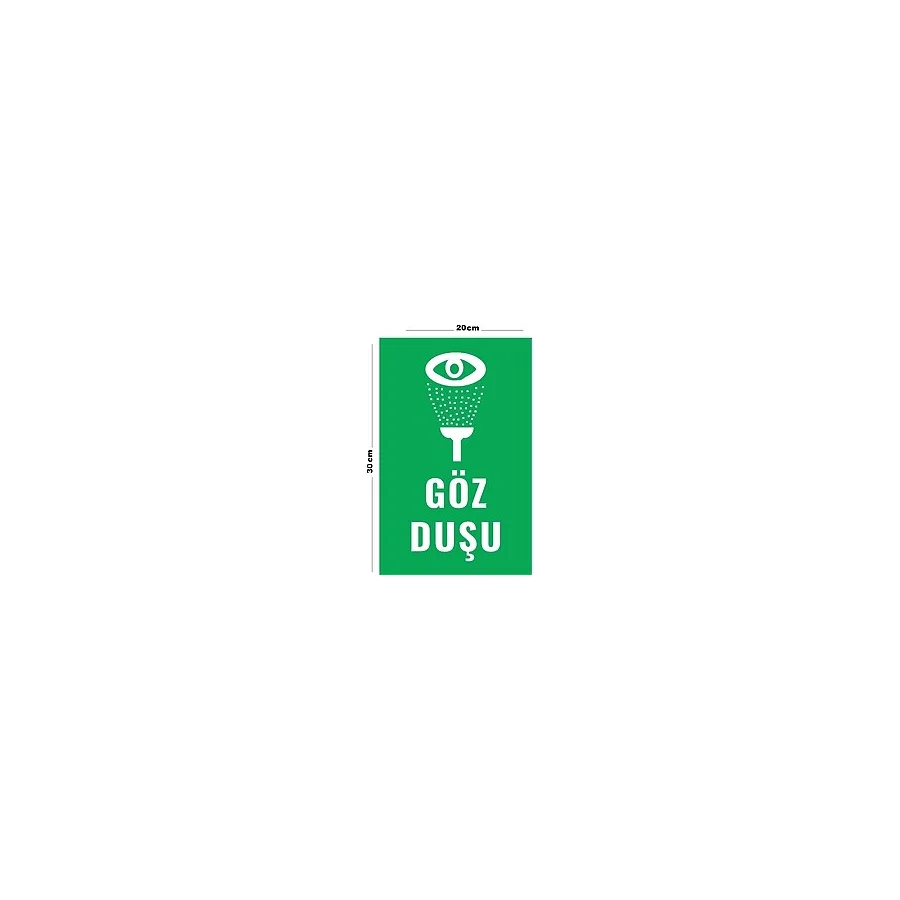 Metal Göz Duşu 20CM x 30CM A4 Büyüklüğünde Uyarı Levhası Yönlendirme Tabelası