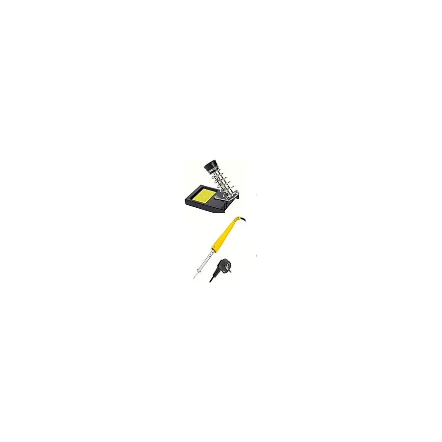 Metal Havya Lehim Standı Sehpası + Topraklı Havya Kalem Lehim Kaynak Cihazı Aleti 30 Watt Takımı