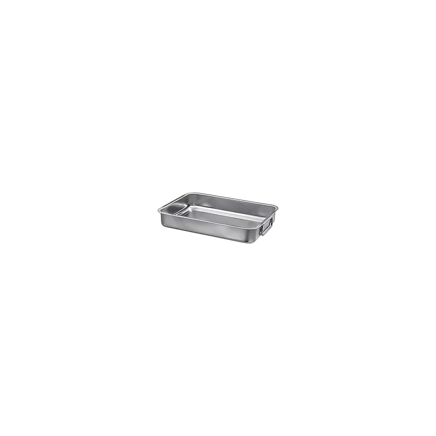 Metal Kare Fırın Kabı MeridyenDukkan 24x34 Cm Paslanmaz Çelik Kulplu Kare Fırın Pişirme Tepsisi