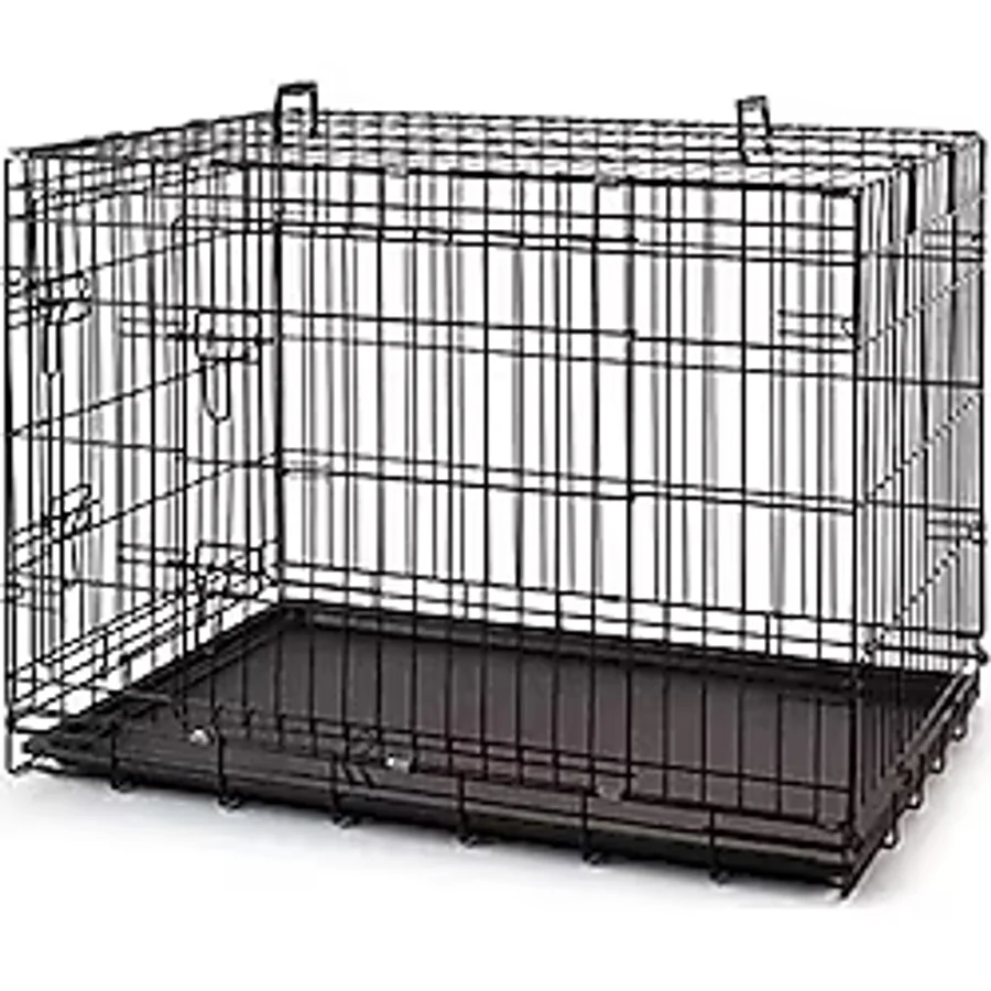 Metal Kedi Köpek Kafesi Siyah 77x47x55cm