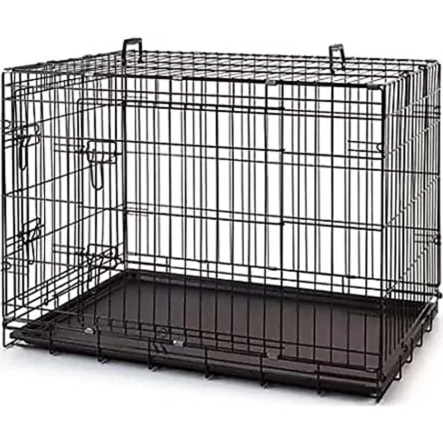 Metal Kedi Köpek Kafesi Siyah 77x47x55cm
