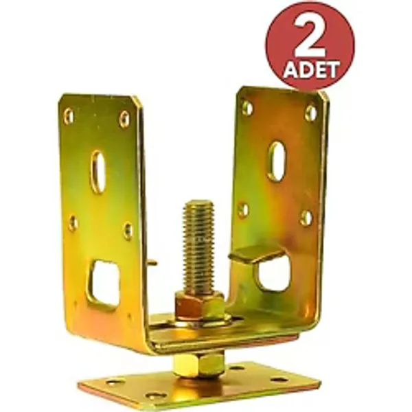 Metal Pergule Ayağı, Dayanıklı Galvanizli Pergola Ayak (2 Adet), 712 cm Ayarlanabilir, M14 Civatalı, Tablalı, Bahçe, Kamelya, Tente Ayağı - Çok Renkli