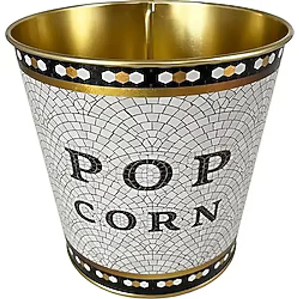 Metal Popcorn Kutusu - Patlamış Mısır Kovası 13.5 Cm, Mosaic (Mosaic Popcorn) - Genel