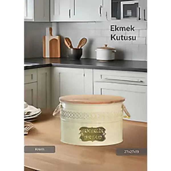 Metal Saklama Kutusu Ekmek Sepeti Organizeri 27x27x19