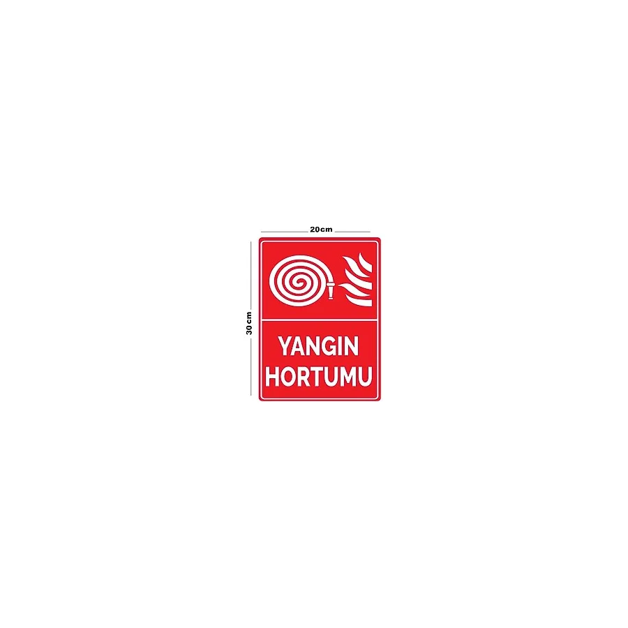 Metal Yangın Hortumu 20CM x 30CM A4 Büyüklüğünde Uyarı Levhası Yönlendirme Tabelası