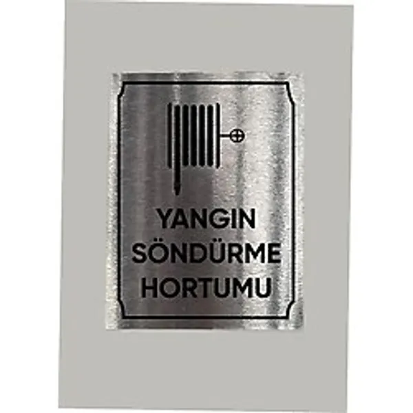 Metal Yangın Söndürme Hortumu Uyarı Levhası 14X20 cm Arkası Yapışkanlı - 1 Adet