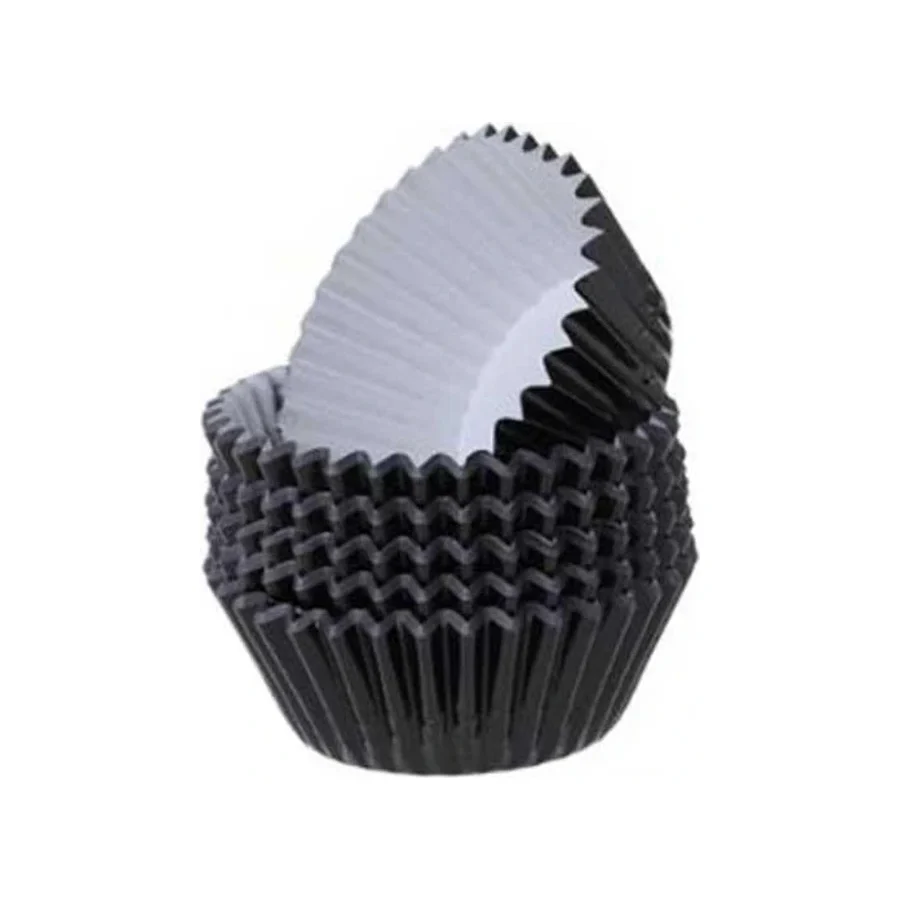 Metalik Folyo Cupcake Kalıbı Muffin Pet Kapsül No:3 (150 Adet) Siyah