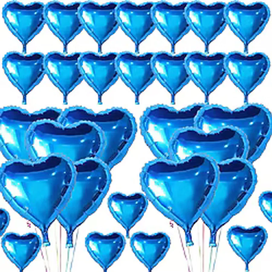 Metalize Mavi Kalp Folyo Balon