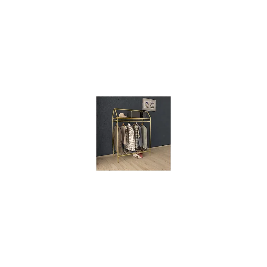 Metallica Concept Home Hanger Siyah Elbise Askılığı Raflı New Design Konfeksiyon Askısı Ayaklı Askılık