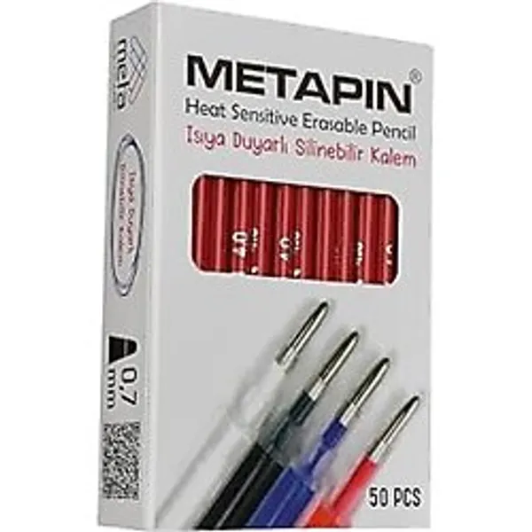 Metapin Isı ile Silinebilen Uçan Refill Kalem Içi Kırmızı (0.7 Mm) - 50 Adet