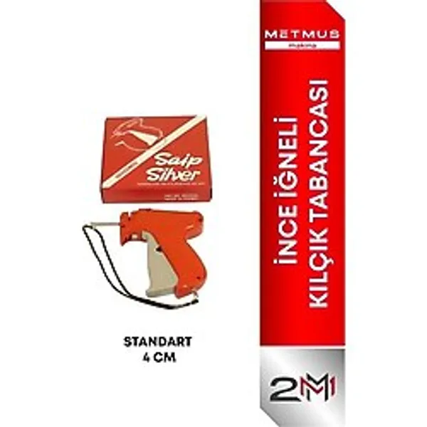 Metmus Saip kılçık tabancası standart iğneli 4 cm - Krem - Kırmızı